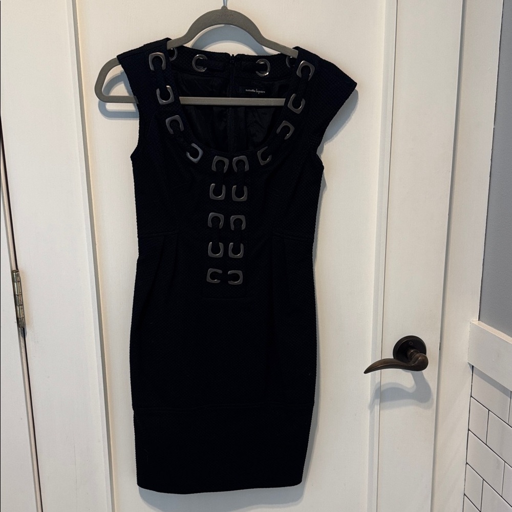 Nanette Lepore Sz 0 in excellent condition. Very flattering LBD. Grommets are IN